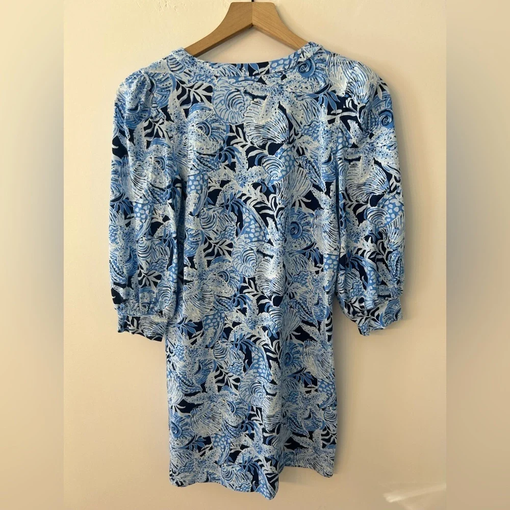 Lilly Pulitzer Women’s Cass Dress in Bonaire Blue Coastal Constellation, Size XS - Picture 9 of 12